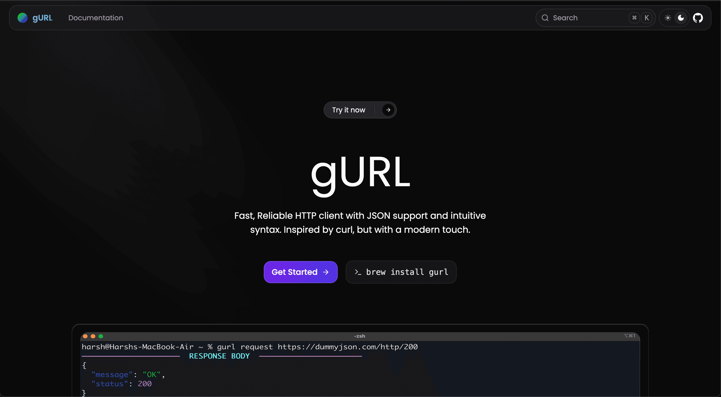 gURL project screenshot