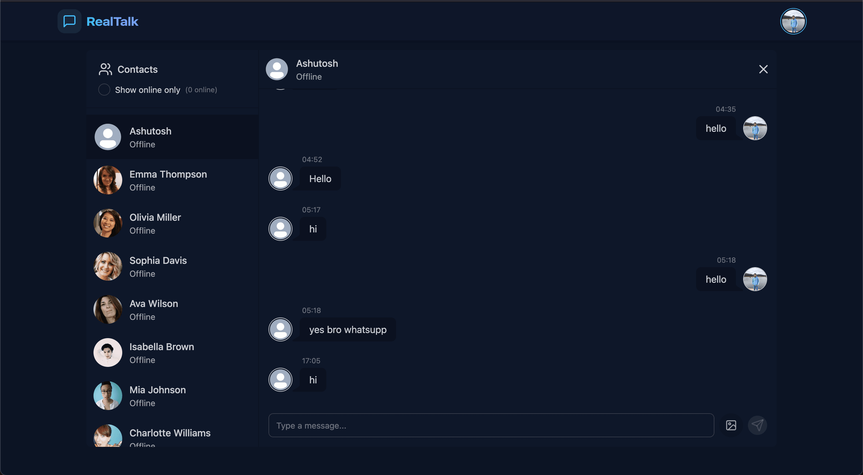 RealTalk project screenshot